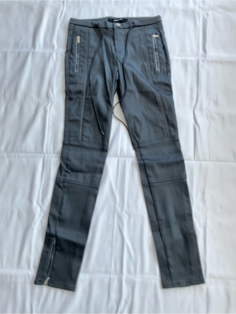 J Brand Charcoal Skinny Jeans with Ankle Zips